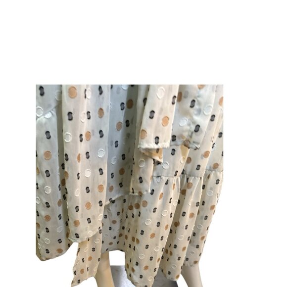 Current Air Dotted Jacquard Tiered Midi Dress with Ruffled Wrap Skirt Sz S EUC - Picture 2 of 8